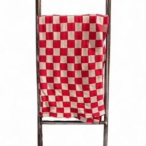 Pink and Cream Checkered Blanket